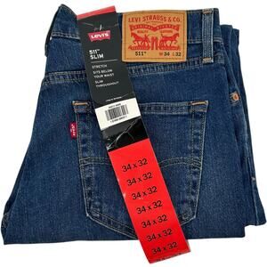 NWT BRAND NEW Men's 511 Levi's Slim Fit Medium Wash Blue Denim Jeans 34x32